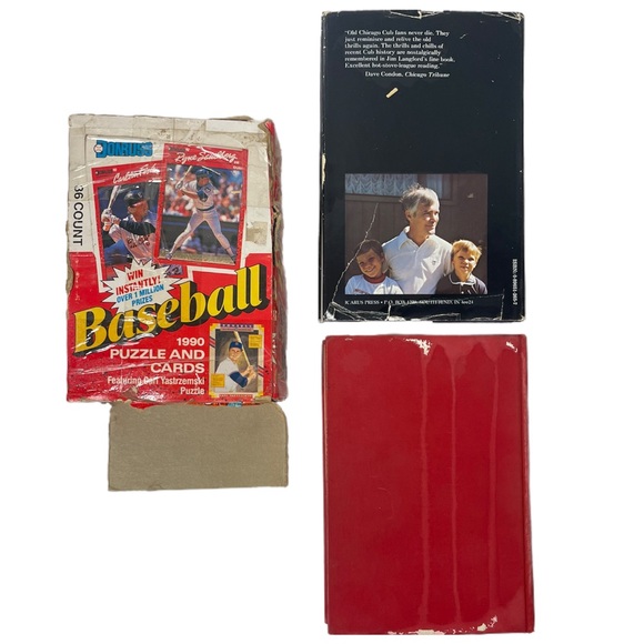 Donruss 1990 Baseball Puzzle & Cards and Vintage Book Bundle - Picture 3 of 8